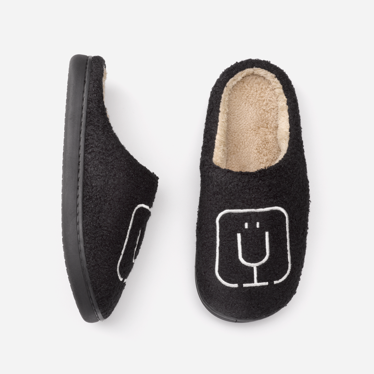 brumate-fuzzy-slippers-black-o9 apparel-slippers-above.png